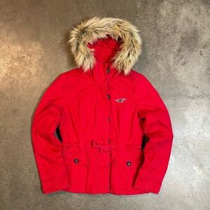 Vintage Y2K Hollister Faux Fur Lined Parka Hoodie Jacket Mcbling 2000s
